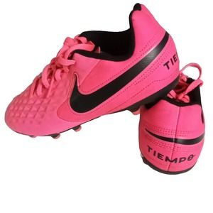 Nike Tiempo Girls Pink Soccer/Baseball Cleats Size 2Y Great Condition